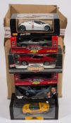 Majorette, Maisto and others a boxed group of 1/18th scale model cars:,