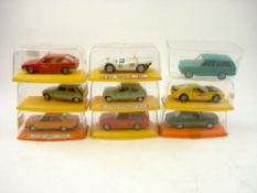 Pilen (Spain) a group of 1 /43rd scale model sports cars:, including M301 Monteverdi Rallye,