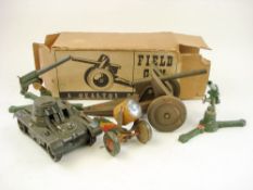 Pearce (UK) a tinplate field gun, boxed:,