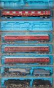 A Hornby clockwork LMS 0-4-0 locomotive and tender No 5600: together with ten items of rolling