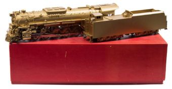A KTM (Katsumi-Japan) Pennsylvania J-1 2-10-4 locomotive and tender:, brass finish,