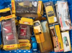 A Dinky group of cars including a Jensen FF (188):, a Rover 3500 (180), VW Porsche 914 Spyder (208),