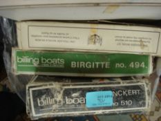 A collection of Billing Boats (Denmark) model sailing ship kits:,