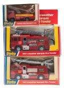 Two Dinky Merryweather Marquis Fire Tenders (285):, red and silver with 'Falck' stickers,