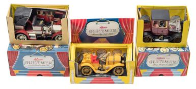 Three Schuco 'Old Timer' series tinplate clockwork veteran cars:,