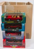 Anson and others, a group of six 1/18th scale model sports cars:, comprising two Lamborghini Miura,