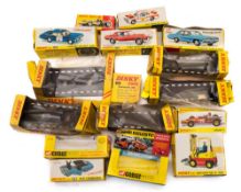 A collection of empty Dinky boxes:, including Pontiac Parisienne (173),