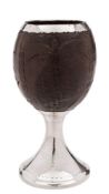 A George III Scottish silver mounted coconut cup, maker Alexander Spence, Edinburgh,