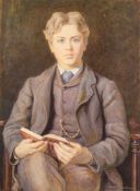 Edith Martineau [1842-1909]- Portrait of Herbert Foster-Barham, half-length seated, legs crossed,