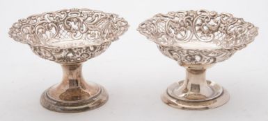 A pair of Victorian silver bon bon dishes, maker William Gibson & John Langman, London,