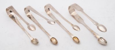 A pair of William IV silver sugar tongs, maker John, Henry & Charles Lias, London, 1834: initialled,