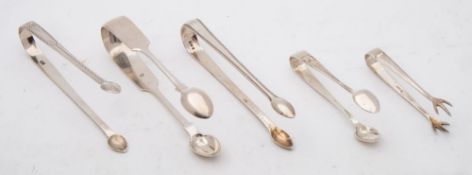 A pair of Victorian silver sugar tongs, maker James & Josiah Williams, Exeter,