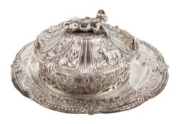 WITHDRAWN A George III silver butter dish, cover and stand, maker Robert Hennell I, London,