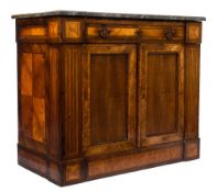 A late 18th/early 19th Century Dutch rosewood, tulipwood crossbanded and inlaid side cupboard:,