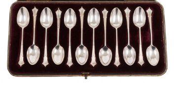 A set of eleven Victorian silver Albany pattern tea spoons, maker William Gibson & John Langman,