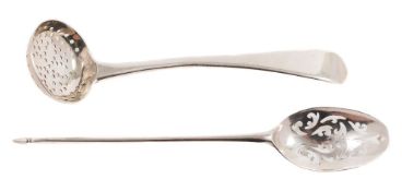 A Georgian silver mote spoon,