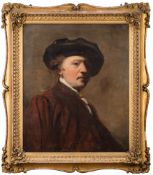 Circle of Sir Joshua Reynolds [1723-1792]- Self Portrait,:- oil on canvas 60 x 51cm.