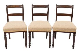 A set of six Regency mahogany dining chairs:,