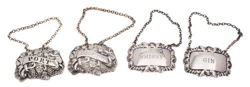 A George III silver decanter label, maker John Teare for Alderman West, Dublin: 'Sherry',