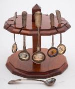 A collection of six 19th century Exeter silver Fiddle pattern salt spoons,