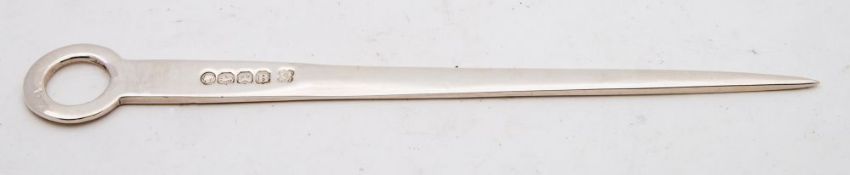 A Victorian provincial silver meat skewer, maker Josiah & James Williams, Exeter, 1858: crested,
