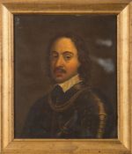 English School 17/18th Century- Portrait of Oliver Cromwell, bust-length wearing armour,