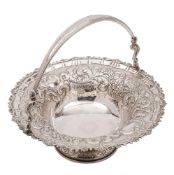 A George III/George IV Irish silver swing handled basket, maker Stephen Bergin, Dublin,
