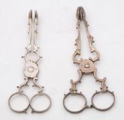 A pair of George III silver sugar nips, maker AO, London: initialled,