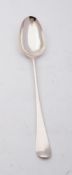 A George II Hanovarian pattern basting spoon, maker's mark worn, London, 1752: 28.5cm. long, 111.