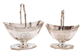 A George III swing handled sugar basket, maker William Abdy II, London 1791: initialled,