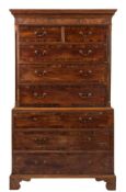 A George III mahogany chest on chest:,