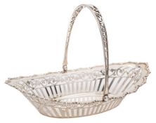 An Edward VII silver swing-handled basket, maker James Dixon & Sons Ltd, Sheffield,