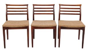 Erling Torvits for Soro Stolefabrick, a set of six rosewood ladder back dining chairs:,