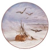 A Torquay Terracotta Company plaque: finely enamelled by Alexander Fisher Snr,