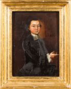 Follower of Arthur Devis [1711-1787]- A miniature portrait of a young man,