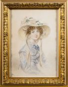 Adam Buck [1759-1833]- Portrait of Mrs Samuel Stephens, nee Elizabeth Wallace, bust-length,