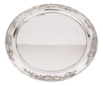 A Chinese silver circular salver,