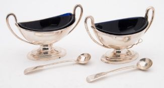 A pair of George III silver salt boats, maker Thomas Johnson, London,
