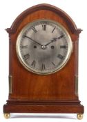 An Edwardian mahogany English bracket clock: the eight-day duration,