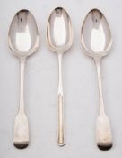 A pair of George IV Fiddle Pattern table spoons, maker William Eaton, London,