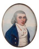 Frederick Buck [1771-1839/40]- A miniature portrait of a young man,