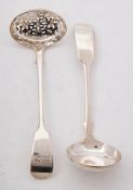 A Victorian provincial silver sauce ladle, maker William Rawlings Sobey, Exeter, 1841: initialled,
