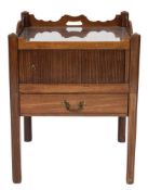A George III and later mahogany adapted tray top commode:,
