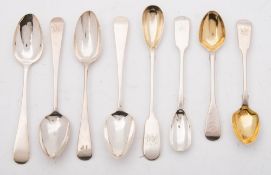 A pair of Victorian provincial silver Fiddle pattern teaspoons, maker John Stone, Exeter,