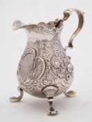 A George II silver cream jug, maker WG possibly William Gwillim, London,