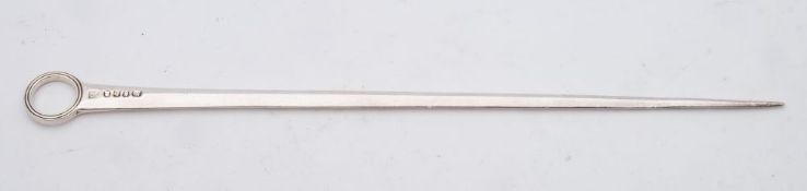 A George III meat skewer, maker George Smith III & William Fearn, London, 1794: crested,