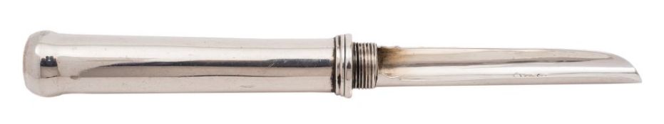 A George III silver apple corer, maker Peter Bateman (partial mark), London,