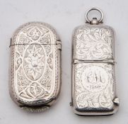 A late Victorian combination vesta and sovereign holder, maker Hilliard & Thomason, Birmingham,