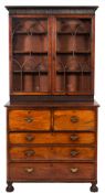 An early 19th Century mahogany secretaire bookcase,