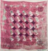 After Patrick Proctor- Silver Jubilee, 1977,:- a printed silk scarf, 86 x 86cm,
